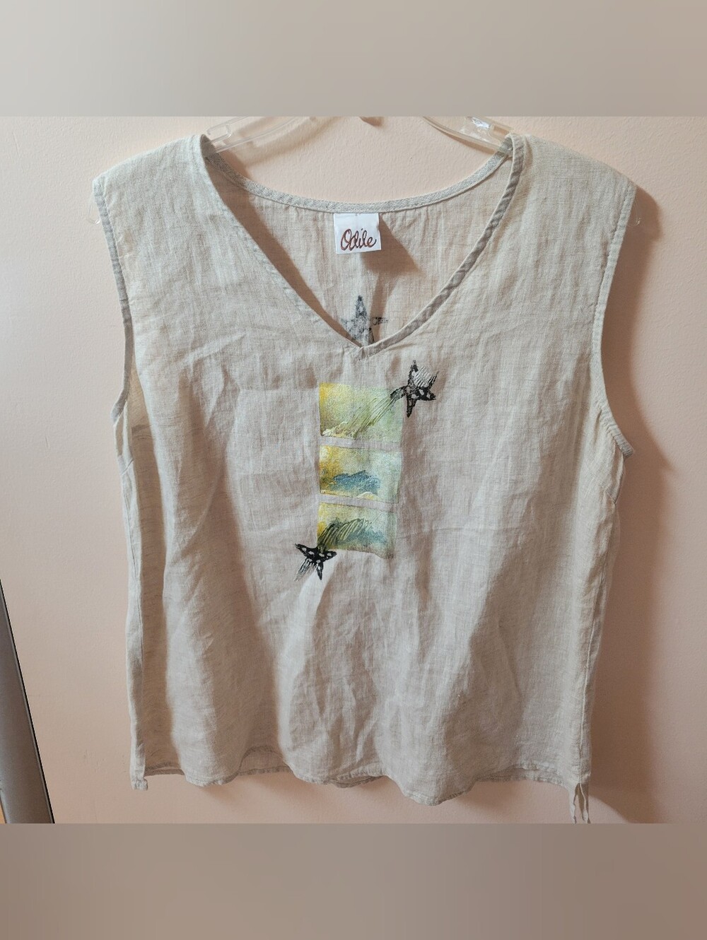 Odile Linen Beachy Sleeveless Blouse